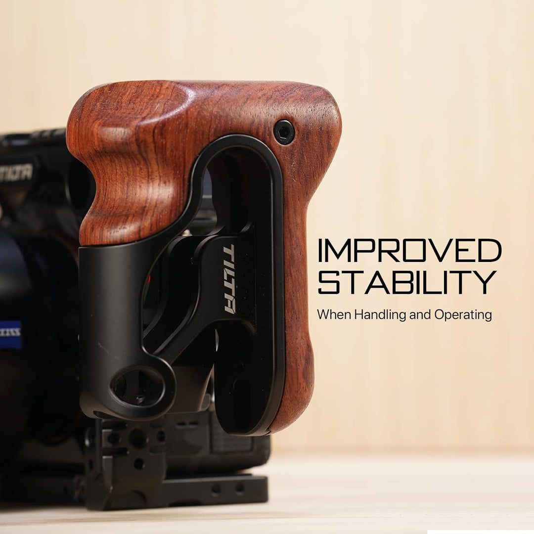 Tilta TA-RWH-B Holzgriff rechts tragbar für Sony A7S3 A7 GH5 5D BMPCC6K Kamerakäfig - Schwarz