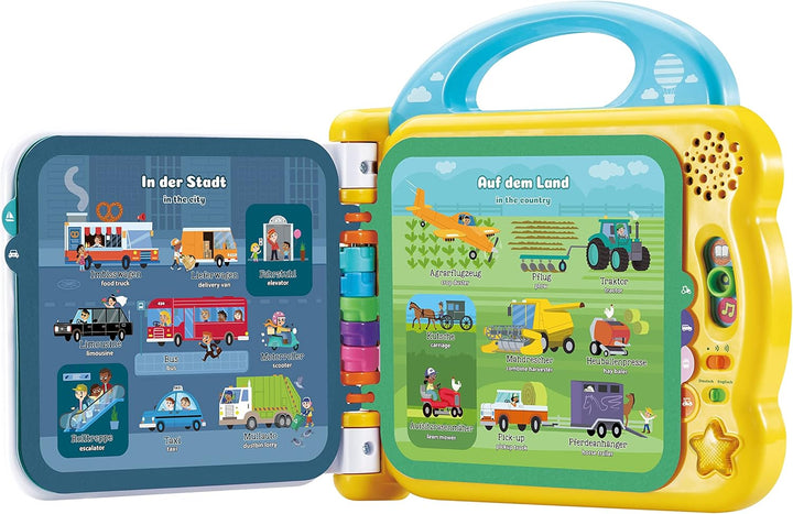 VTech Baby Mein 100-Wörter-Buch: Fahrzeuge und Fortbewegungsmittel – Interaktives Bilderbuch mit übe