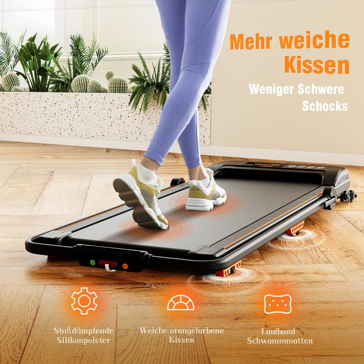 Walking Pad, Laufband für Zuhause mit Neigung, 2.5 PS Leiser Motor, Schlanker Laufband Schreibtisch,