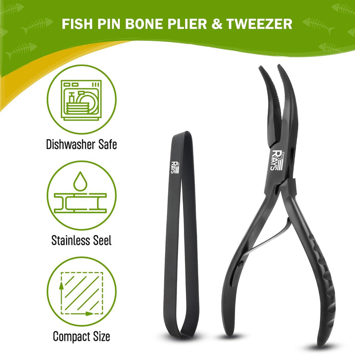 Edelstahl Fisch Pin Knochen Zange Pinzette Set - Perfekte Fisch Entgräten Werkzeuge für alle Arten v