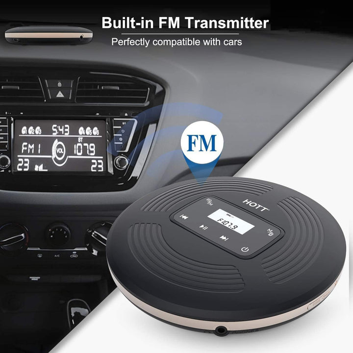 Wiederaufladbarer Bluetooth CD Player tragbar,CCHKFEI persönlicher kompakter tragbarer CD-Player mit