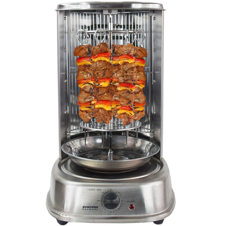 Syntrox Germany Dönergrill Edelstahl 21 Liter Drehspiess Gyrosrgrill, Hähnchengrill, Tischgrill Elek