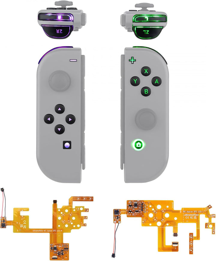 eXtremeRate LED Tasten Set für NS Switch Joycon,Leuchttaste ABXY Knöpfe Tasten Trigger Licht Buttons