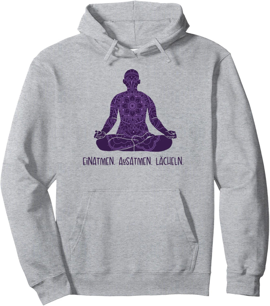 Einatmen Ausatmen Lächeln Hatha Asanas Kundalini Yoga Pullover Hoodie