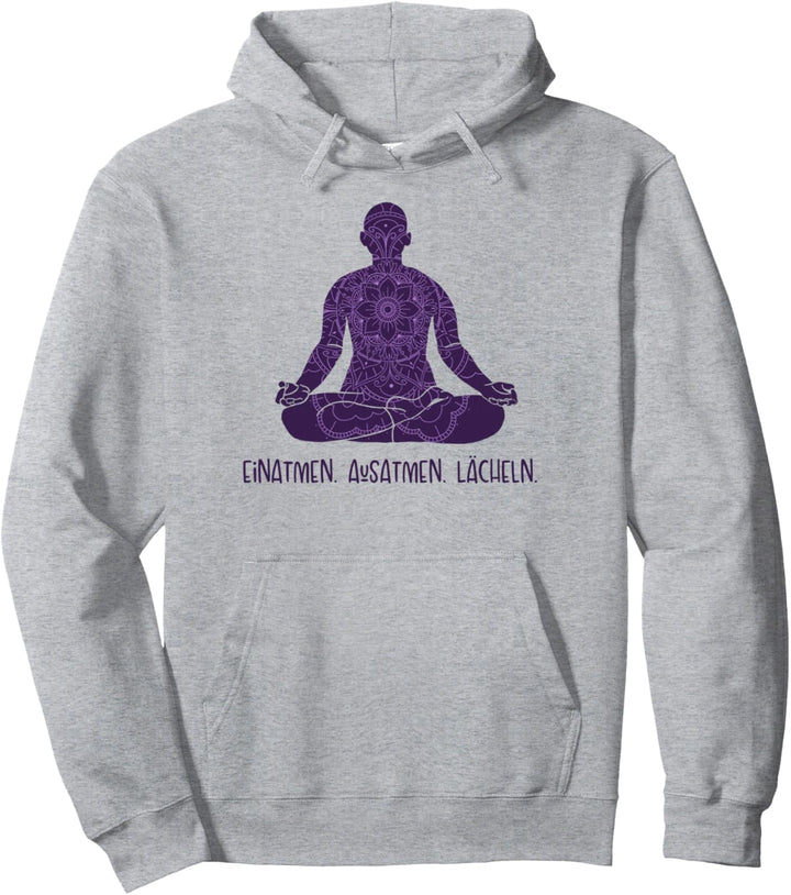 Einatmen Ausatmen Lächeln Hatha Asanas Kundalini Yoga Pullover Hoodie