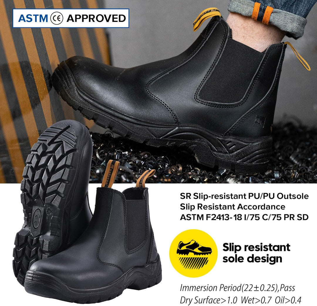 SAFETOE Sicherheitsstiefel Arbeitsschuhe mit Stahlkappe M8025 (S3 klassischer Artikel) von Anti-Punk