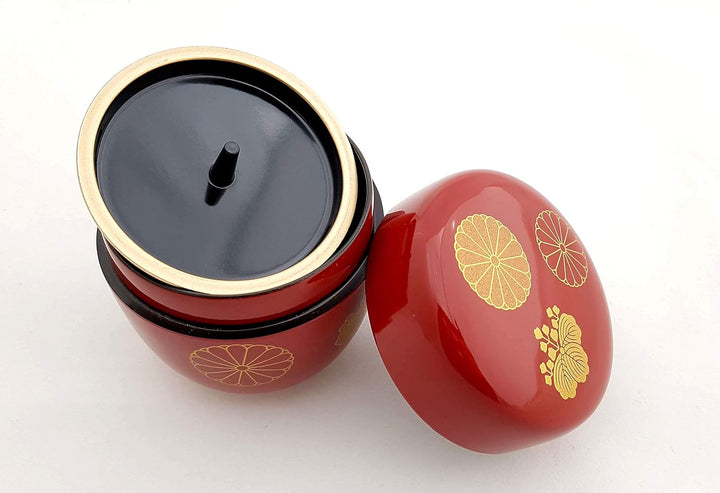 Japanische Matcha Teedose NATSUME Rot hergestellt in Japan Ø 6,7 cm H.6,7 cm