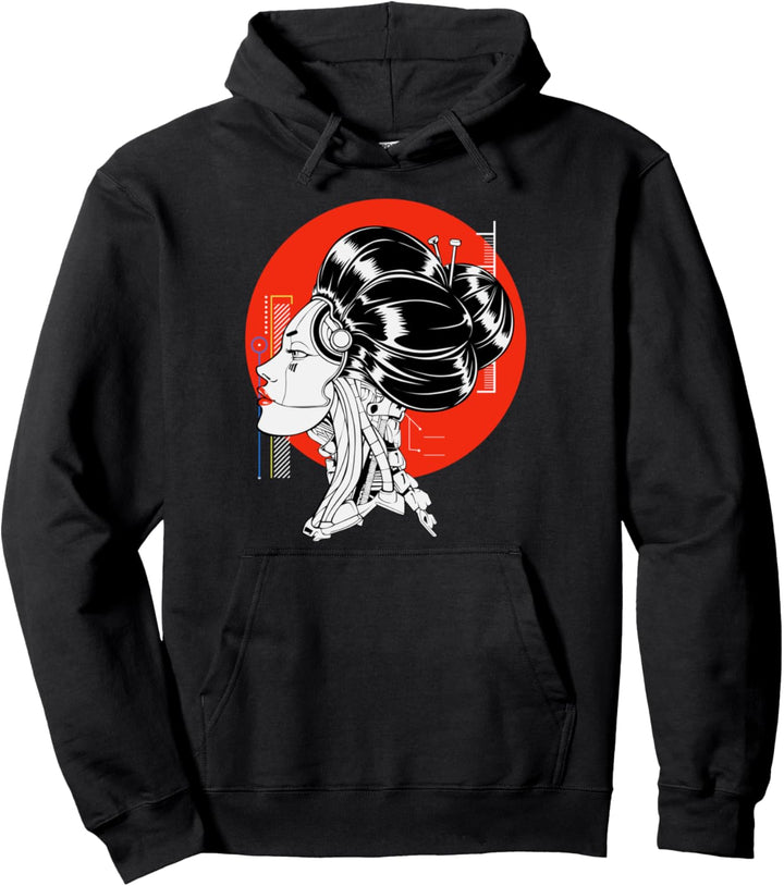 Japanisches Kawaii Vaporwave Geisha-Mädchen Cyberpunk Japan Pullover Hoodie
