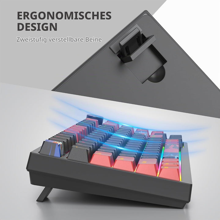 SOLIDEE Verkabelte 75% Mechanische Gaming-Tastatur,hot-swap-fähige Mechanische Tastatur mit Gasket S