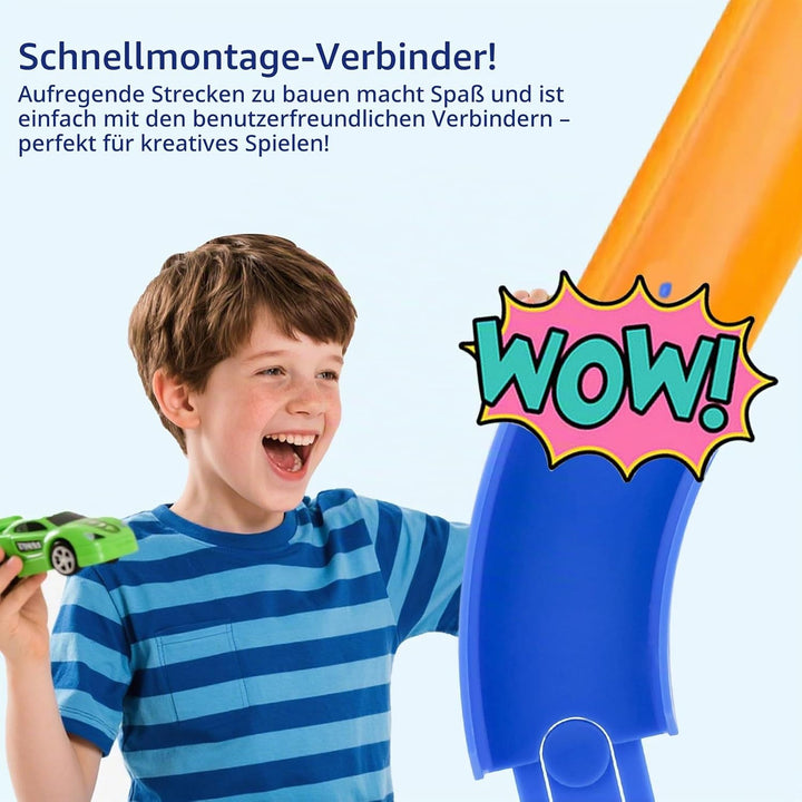 Sinbana 6stk Kurvenschienen-Set für Hot Wheels, ABS-Schienenkomponenten mit 45 Grad -Kurve Spielzeug