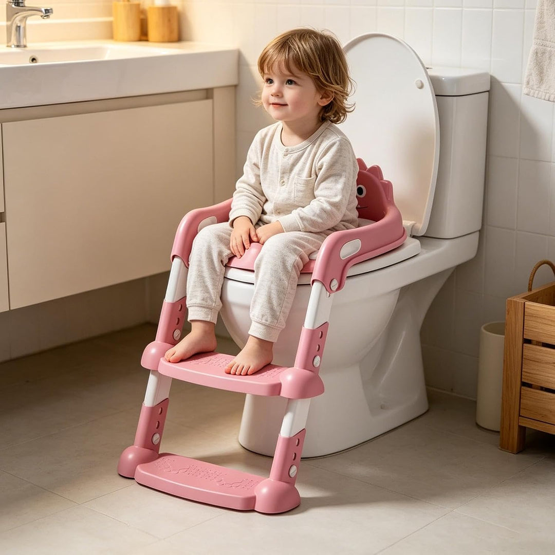 Kinder Töpfchen-Sitz für Toilette Klappbarer Höhenverstellbarer Stuhl Mit | Töpfchentraining-Sitz Mi