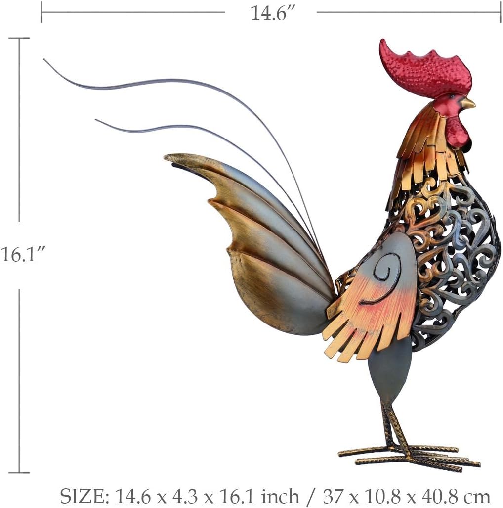Tooarts Hahn-Skulptur, aus Metall geformt, Deko-Artikel für das Haus
