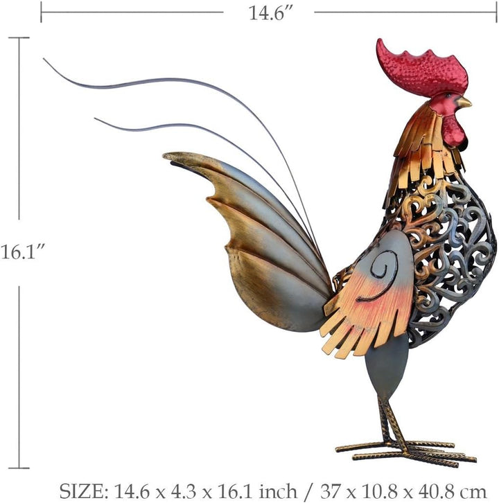 Tooarts Hahn-Skulptur, aus Metall geformt, Deko-Artikel für das Haus
