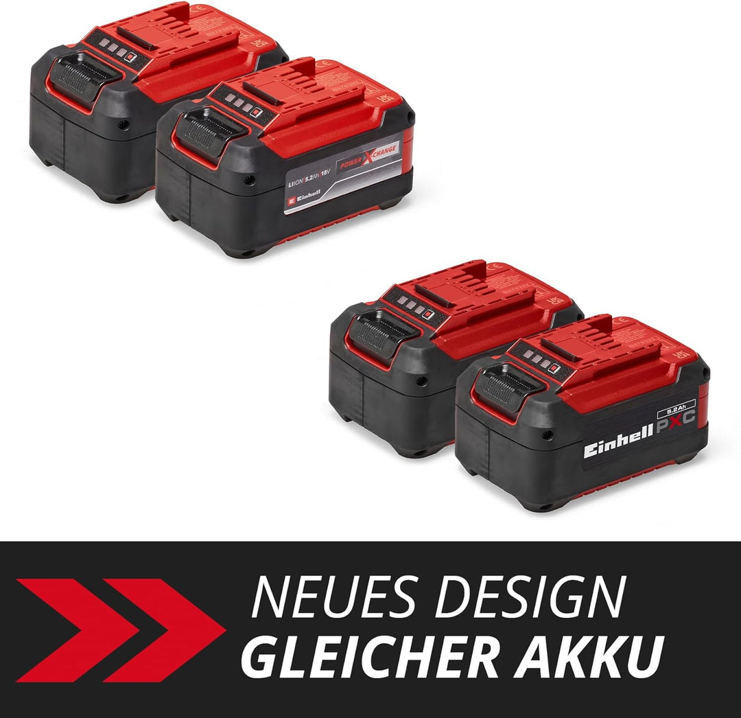 Original Einhell Akku PXC-Twinpack 5,2 Ah Power X-Change (Li-Ion, 18 V, 2x 5,2 Ah-Akkus, universell