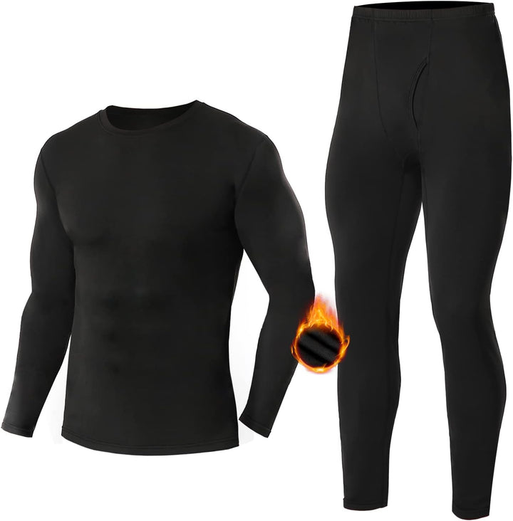 SIMIYA Herren Thermounterwäsche Set, warme Unterwäsche mit Innenfleece, Ultraleicht Oberteil und Unt