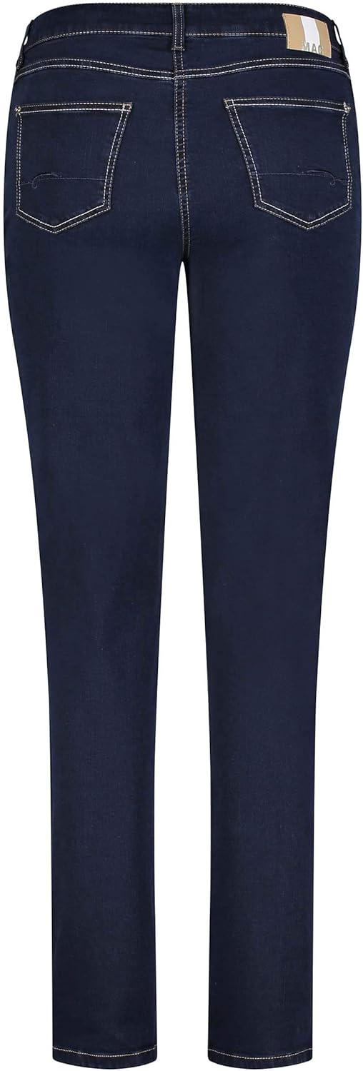 MAC Jeans Damen Jeans Hose Melanie Stretchdenim Grey 34W / 28L Dark Rinsewash (D801), 34W / 28L Dark