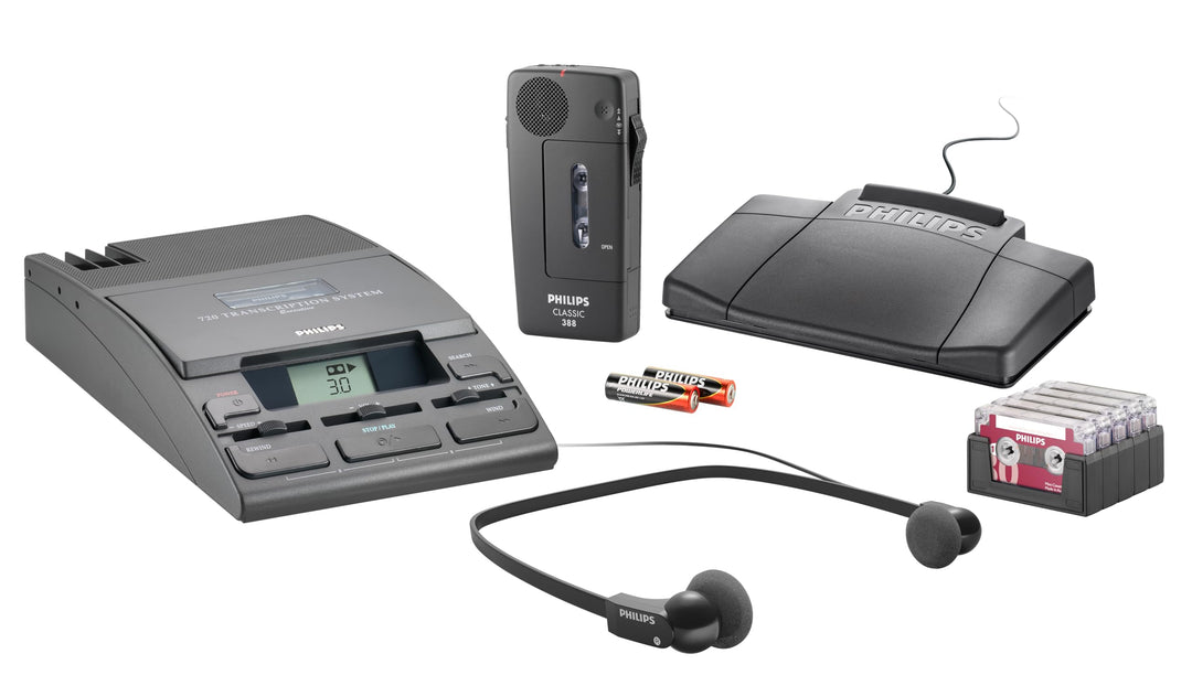 Philips LFH0064 Pocket Memo Diktier- und Wiedergabe Set Mini-Kassette, anthrazit