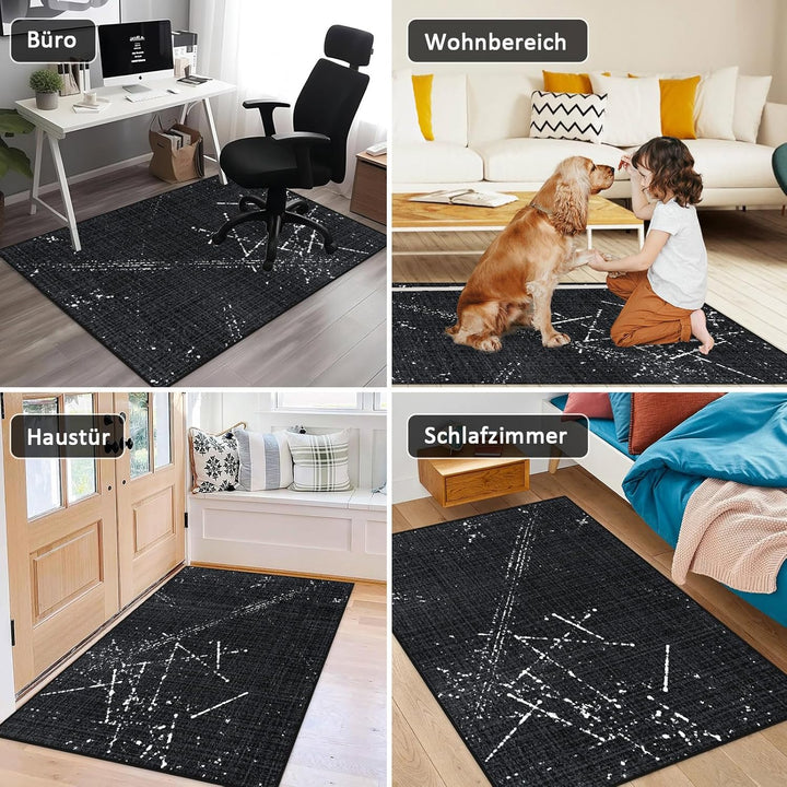 Bodenschutzmatte Bürostuhl 90X120 cm - Luxuriöse Bedruckter Stoff Bürostuhl Unterlage für Parkett un