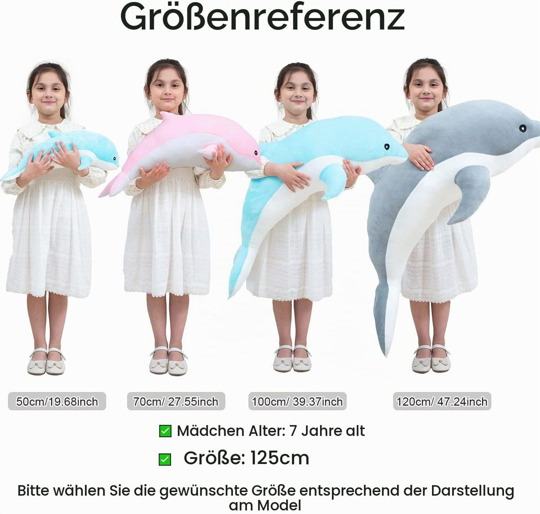 Kekeso Delfin Plüschtiere Schöne Gefüllte Weiche Tier Umarmungskissen Delphin Puppen für Kinder(50cm