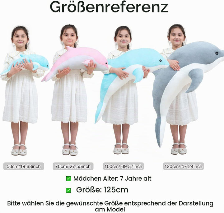 Kekeso Delfin Plüschtiere Schöne Gefüllte Weiche Tier Umarmungskissen Delphin Puppen für Kinder(50cm