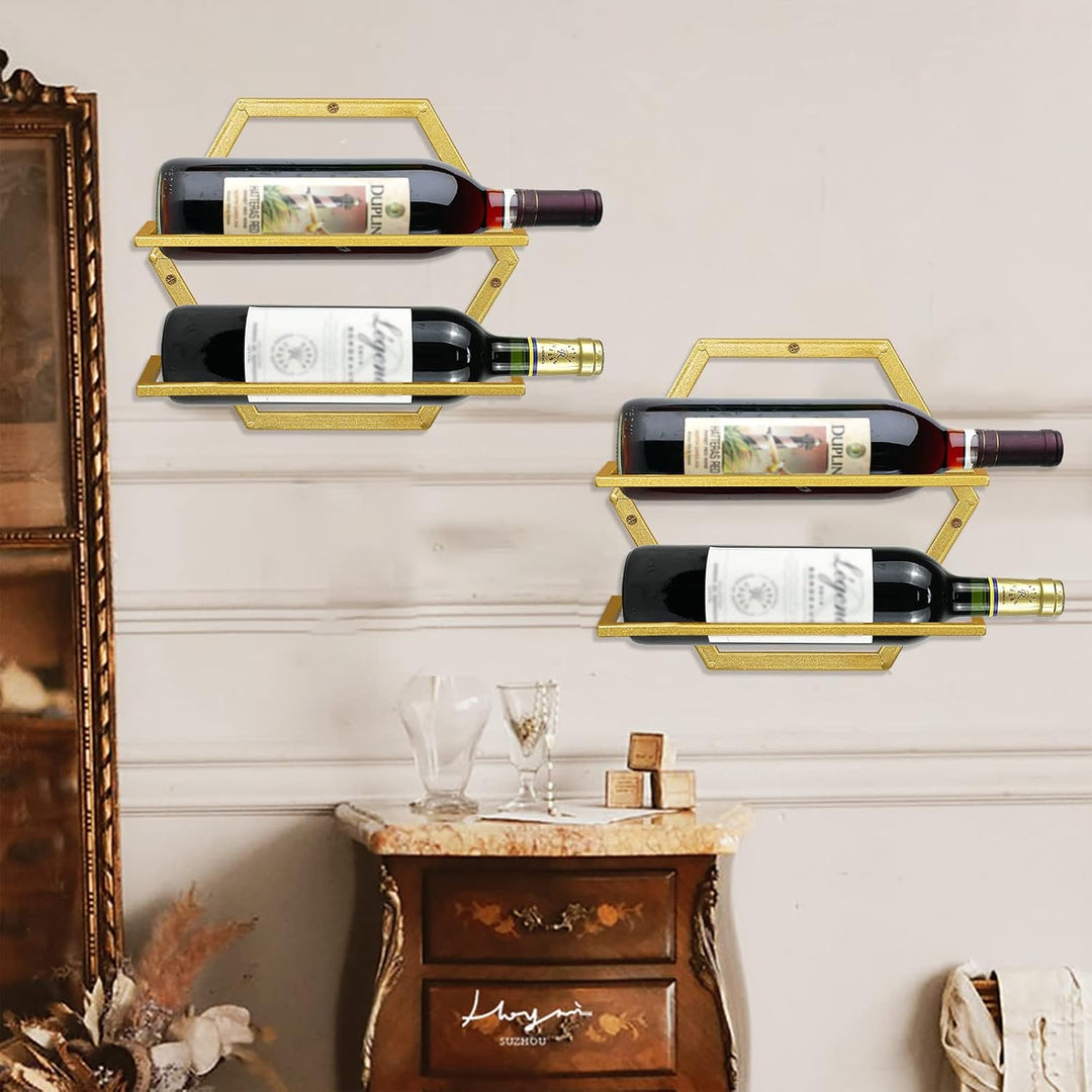 Giyiprpi Metall Wandmontierter Weinhalter Stemware Glass Rack, 2Pcs Hängendes Glas Weinregal Wandbeh