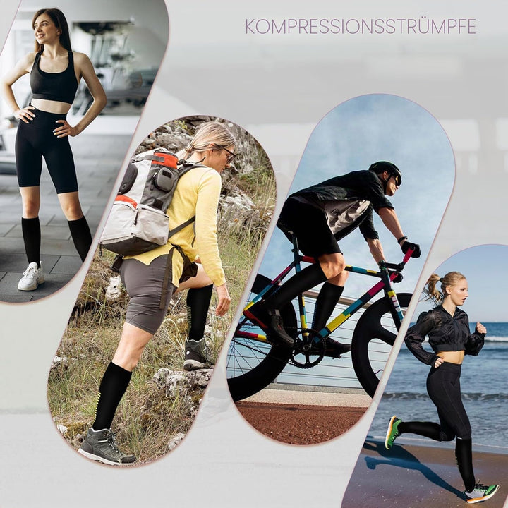 LEOSTEP Kompressionsstrümpfe für Männer und Frauen (6 Paar) – Kompressionssocken für Alltag, Reise,