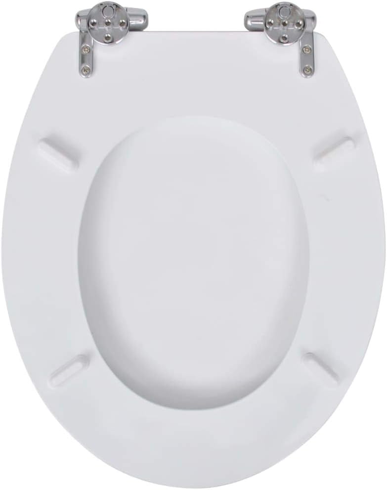 HOMIUSE Toilettensitze 2 Stk. mit Absenkautomatik MDF Weiss Toilettendeckel Wc Sitz mit Absenkautoma