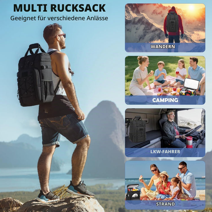 Kühltasche 42 Dosen grosser Kühlrucksack Taktische isolierte Lunchtasche Picknicktasche für Strand,