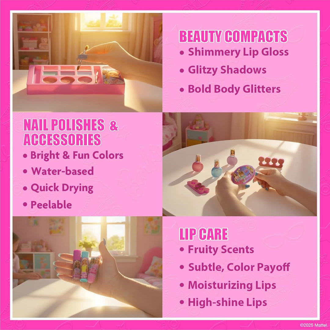 Barbie mädchen in kinder-make-up, ein wasche-paket, ein geschenk Von barbie, eine puppe, schminknumm