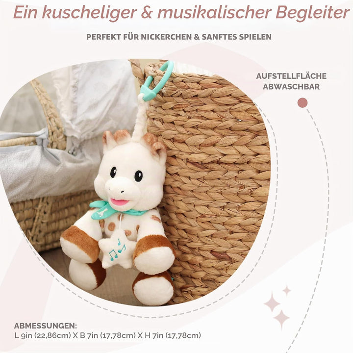 Sophie la Girafe – Musikalisches Stofftier mit Spieluhr 20 cm, 010338, Mehrfarbig