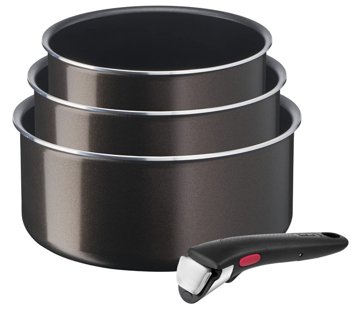 Tefal Ingenio Stieltopf-Set, 3-teilig, 16/18/20 cm (1,5/2,1/3 L), abnehmbarer Griff, nicht Induktion