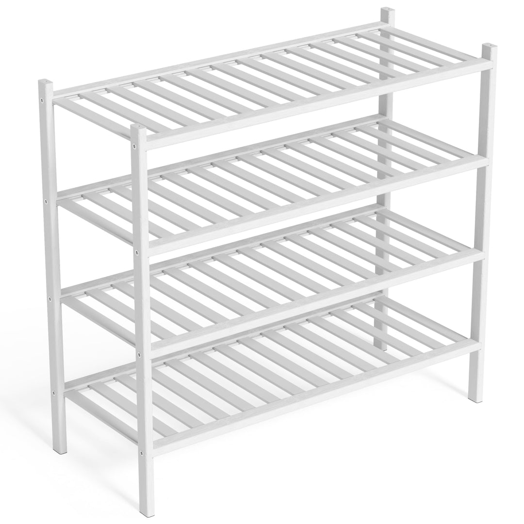BAM BOO BOX - Schuhregal aus Bambus, Schuhablage mit 4 Ebenen, 68 x 28 x 64 cm, Erweiterbar Stapelba
