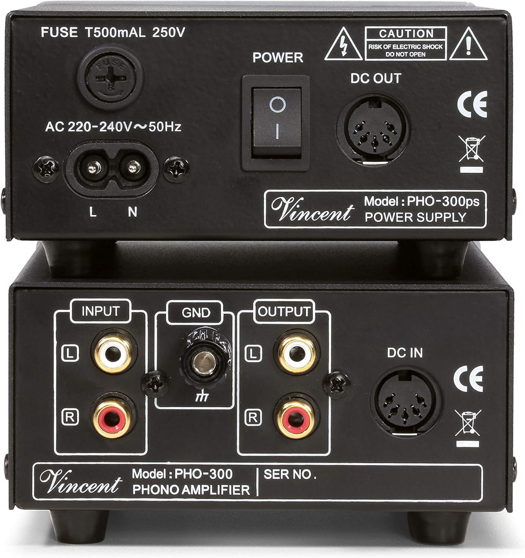 Vincent PHO-300 High-End Phonovorverstärker in Aluminium-Gehäuse, externes Netzteil, für Plattenspie