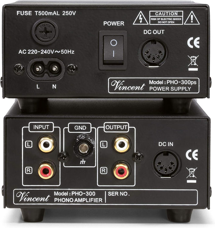 Vincent PHO-300 High-End Phonovorverstärker in Aluminium-Gehäuse, externes Netzteil, für Plattenspie