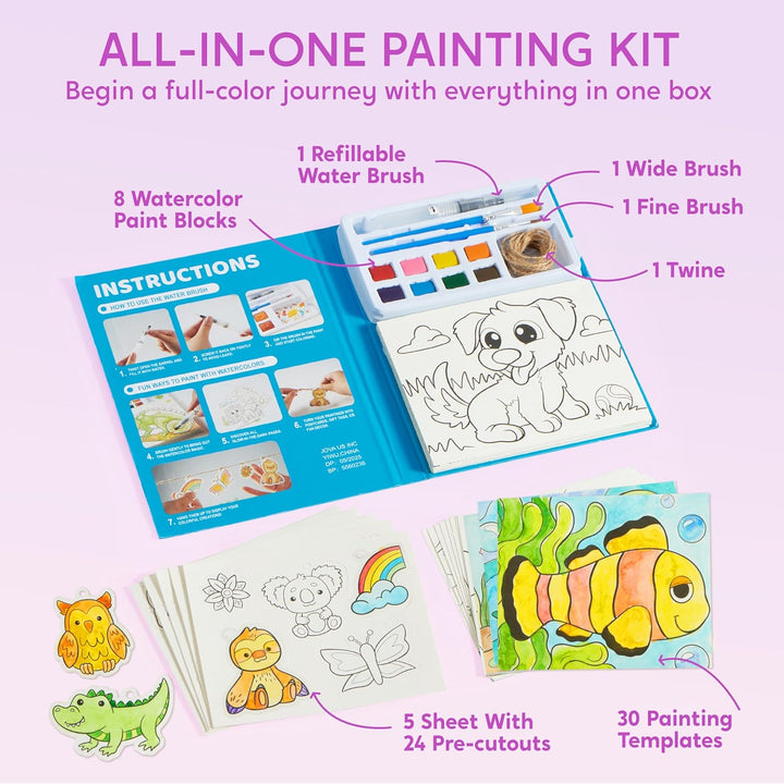 Klever Kits Aquarell-Malsets für Kinder ab 3 Jahren, Malbücher für Kleinkinder, Bastelspielzeug, Geb