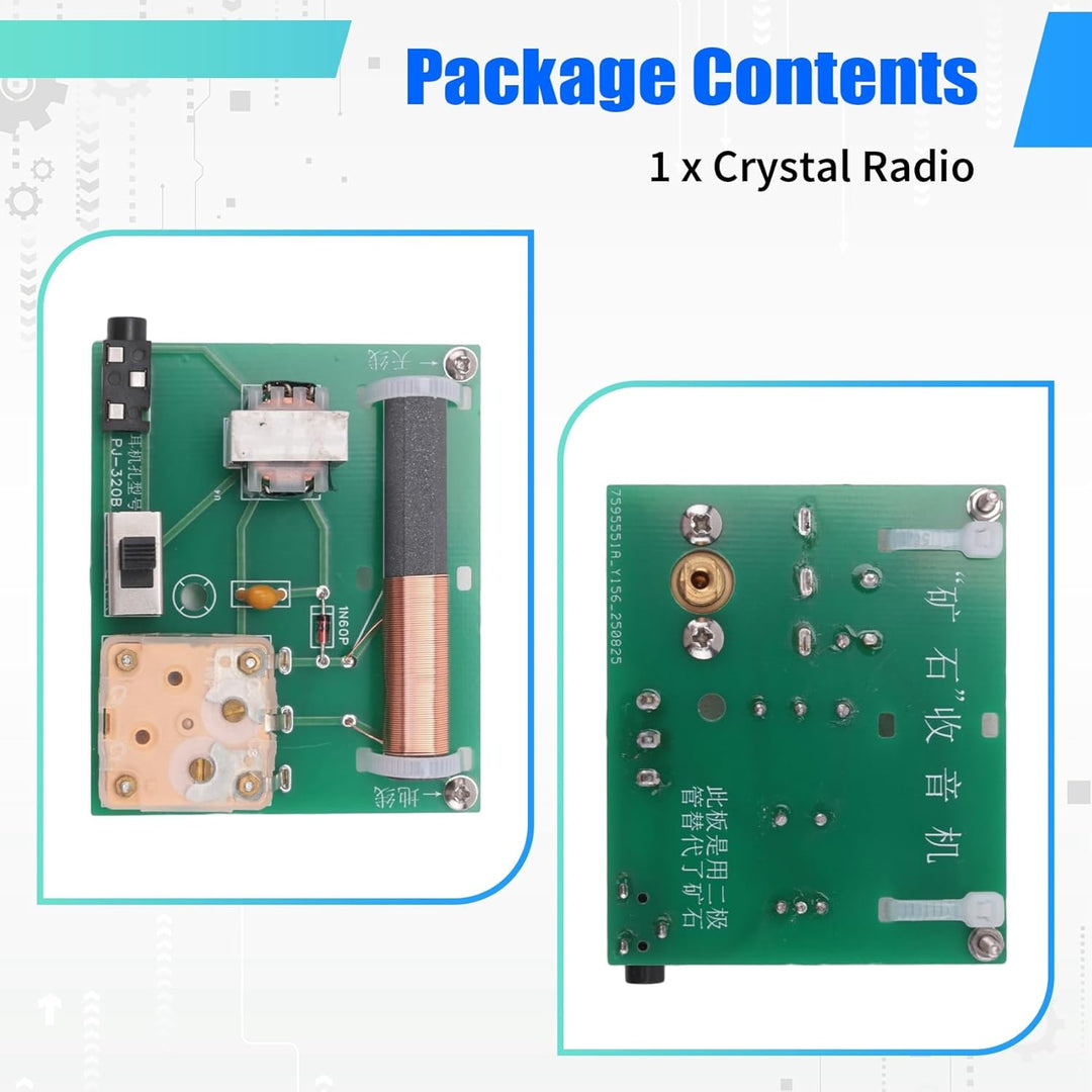 Crystal Radio Simple Electronic Circuit Board -Baugruppe Kann Funksignale Normalerweise Empfangen, N