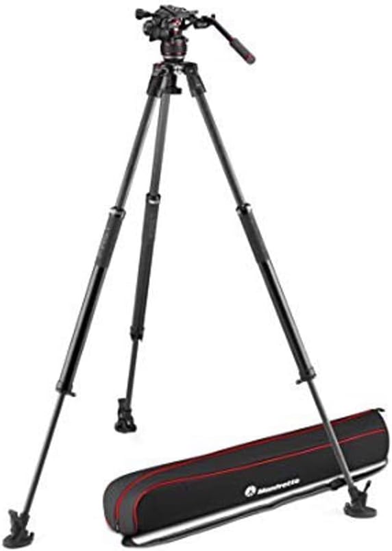 Manfrotto Nitrotech Videokopf der Serie 608 kombiniert mit Einzelrohr Kamerastativ 635 mit Schnellve