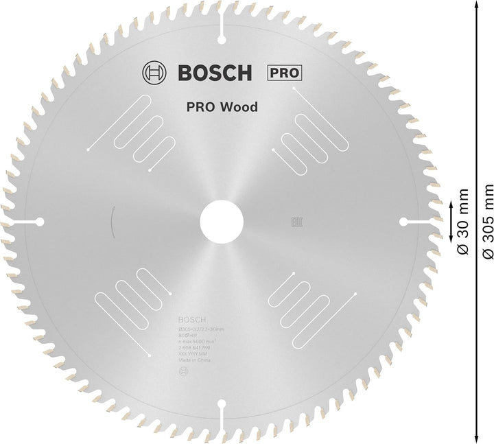 911060205 Bosch Zubehör 2608641769 Kreissägeblatt Optiline Wood 305 x 30 x 3,2 mm, 80, 305 x 30 x 3,