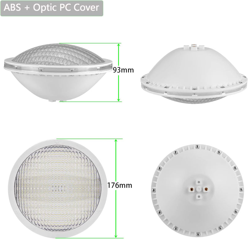 LyLmLe LED Poolbeleuchtung PAR56,18W Poolscheinwerfer Led Lampe Unterwasserscheinwerfer (Ersetzt alt