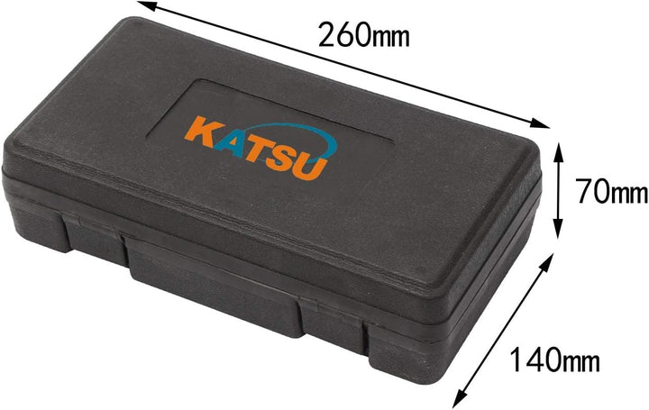 KATSU Dial Test Indicator DTI-Messgerät 0-10 mm mit Magnetfuss im StorageCase Aufbewahrungsbehälter,