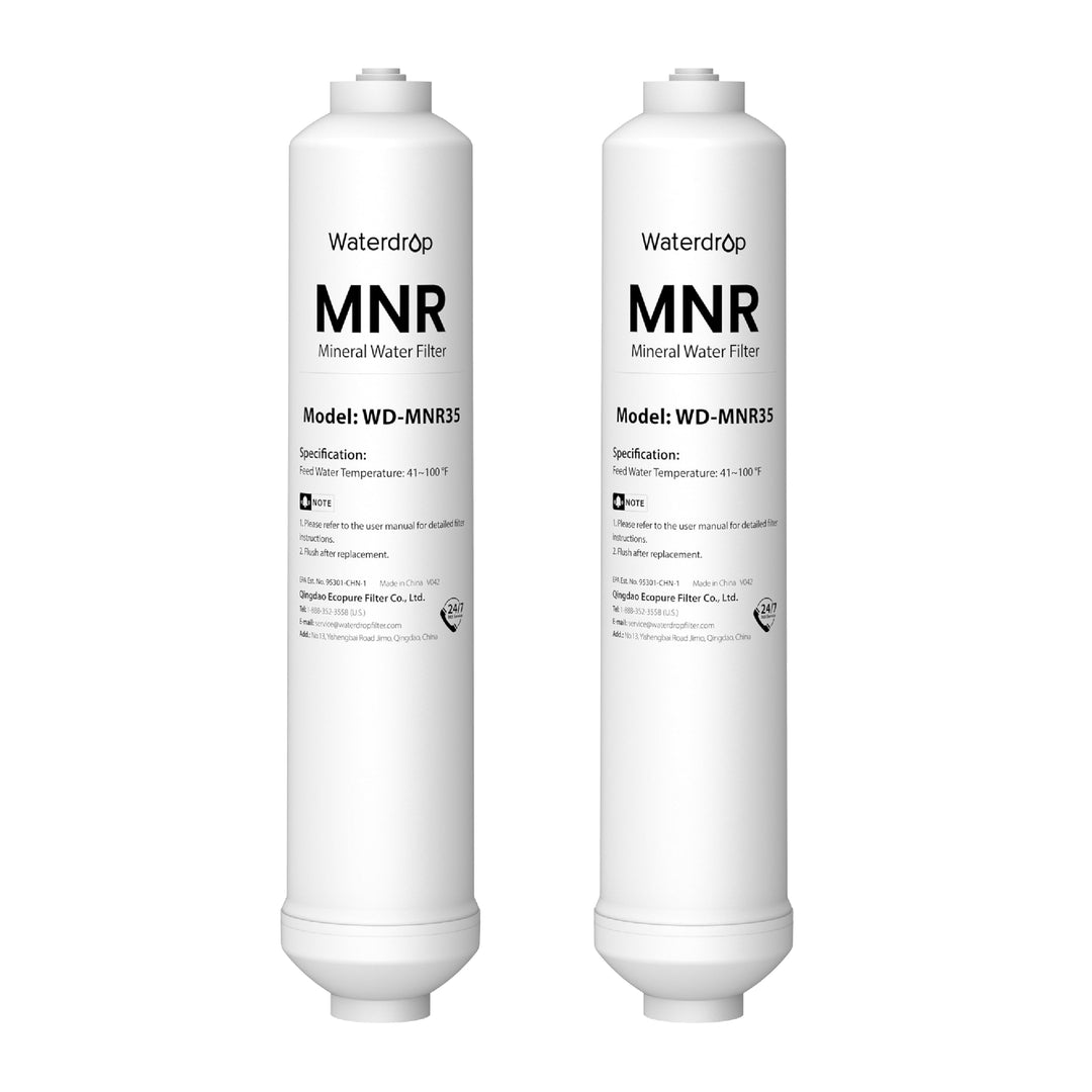 Waterdrop Remineralisation Inline-Wasserfilter, 1/4" Quick Connect Post Filter für Umkehrosmose-Filt