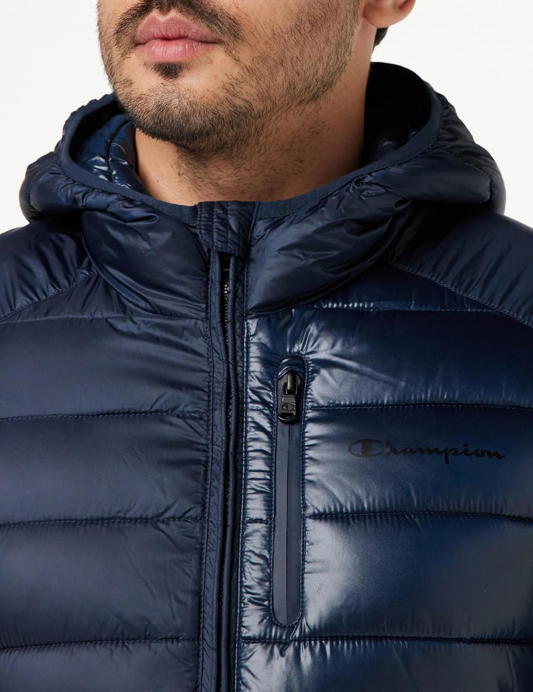 Champion Herren Legacy Outdoor-Chintzed Poly Plain Woven Hooded Gepolsterte Jacke S Blu Marino, S Bl
