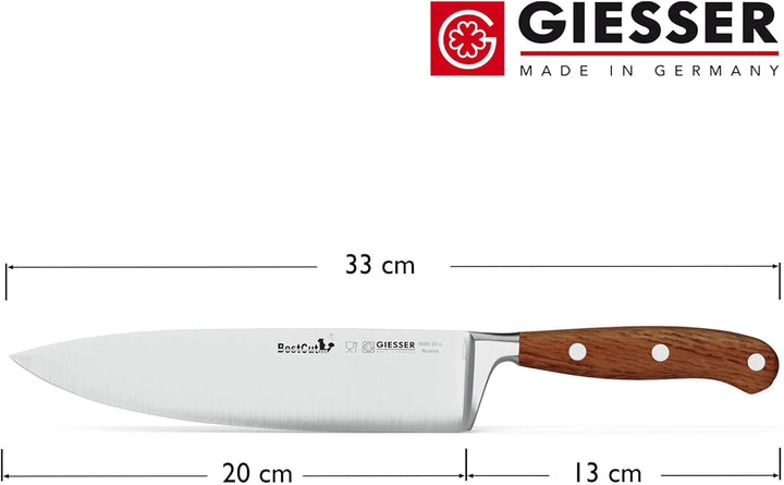 Giesser seit 1776 - Made in Germany - scharfes Kochmesser geschmiedet Olivenholz BestCut Olive, 20 c