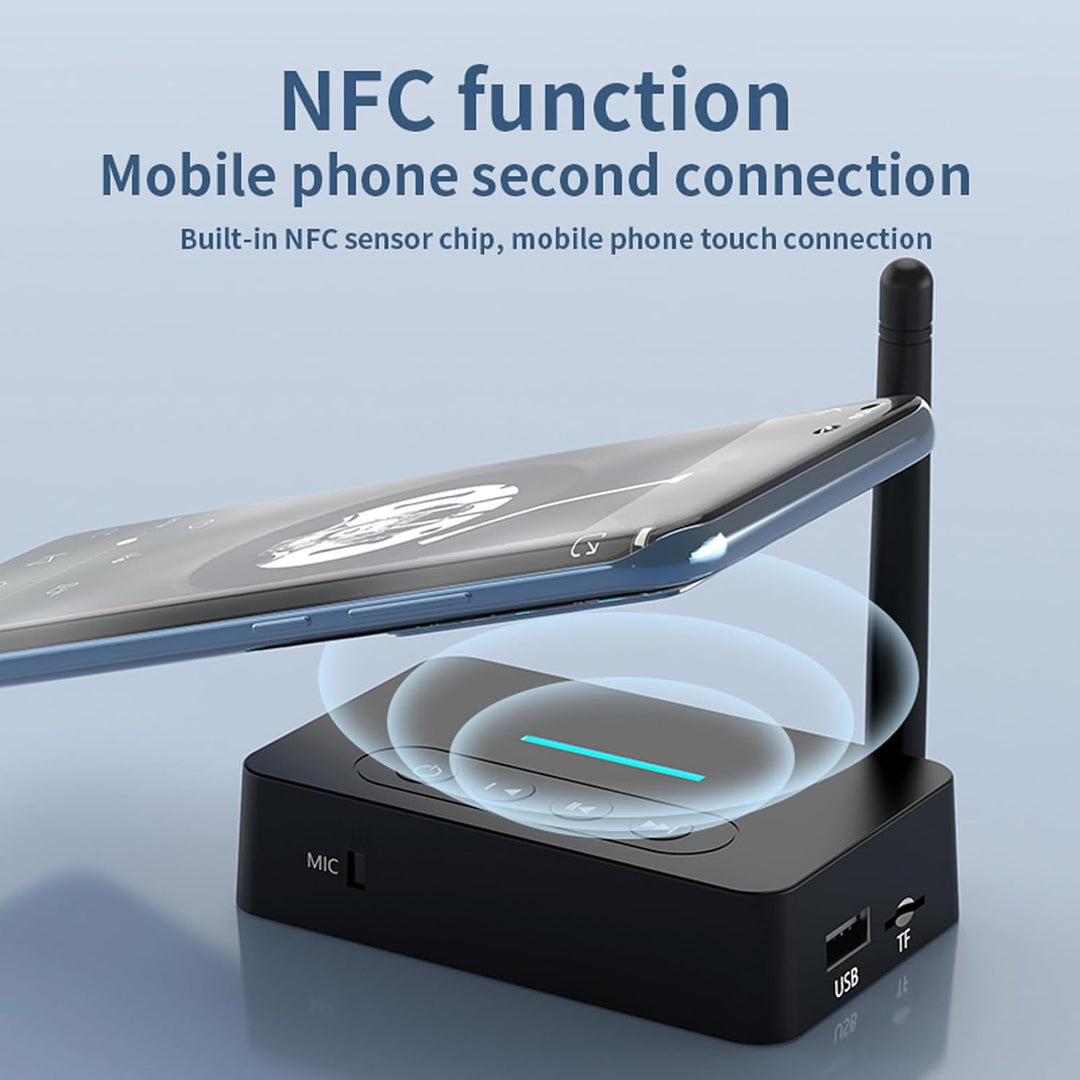 Bluetooth 5.1 Audio-Adapter, HiFi-Stereo-Sound-Receiver-Sender mit NFC-Funktion, 2-in-1-Musik-Receiv