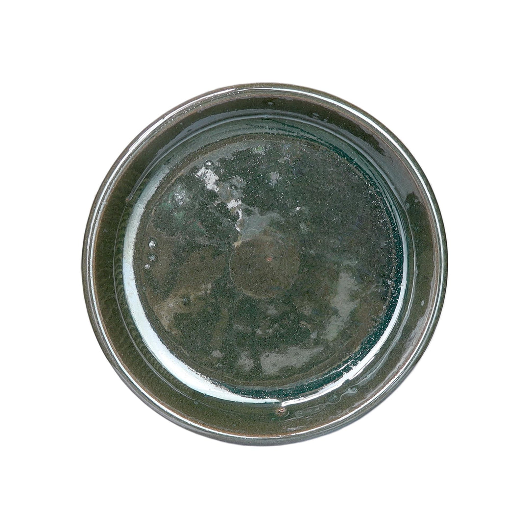 Teller/Untersetzer dunkelgrün glasiert 44cm