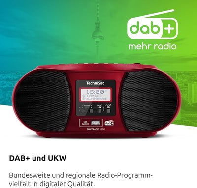 TechniSat DIGITRADIO 1990 - Stereo-Boombox mit DAB+/UKW-Radio und CD-Player (Bluetooth-Audiostreamin