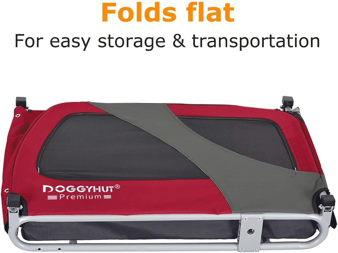 DOGGYHUT® Premium XL Hundefahrradanhänger bis 45 kg Fahrradanhänger für Hunde Hundeanhänger für Fahr