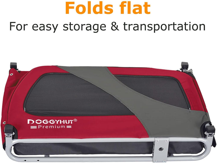 DOGGYHUT® Premium XL Hundefahrradanhänger bis 45 kg Fahrradanhänger für Hunde Hundeanhänger für Fahr