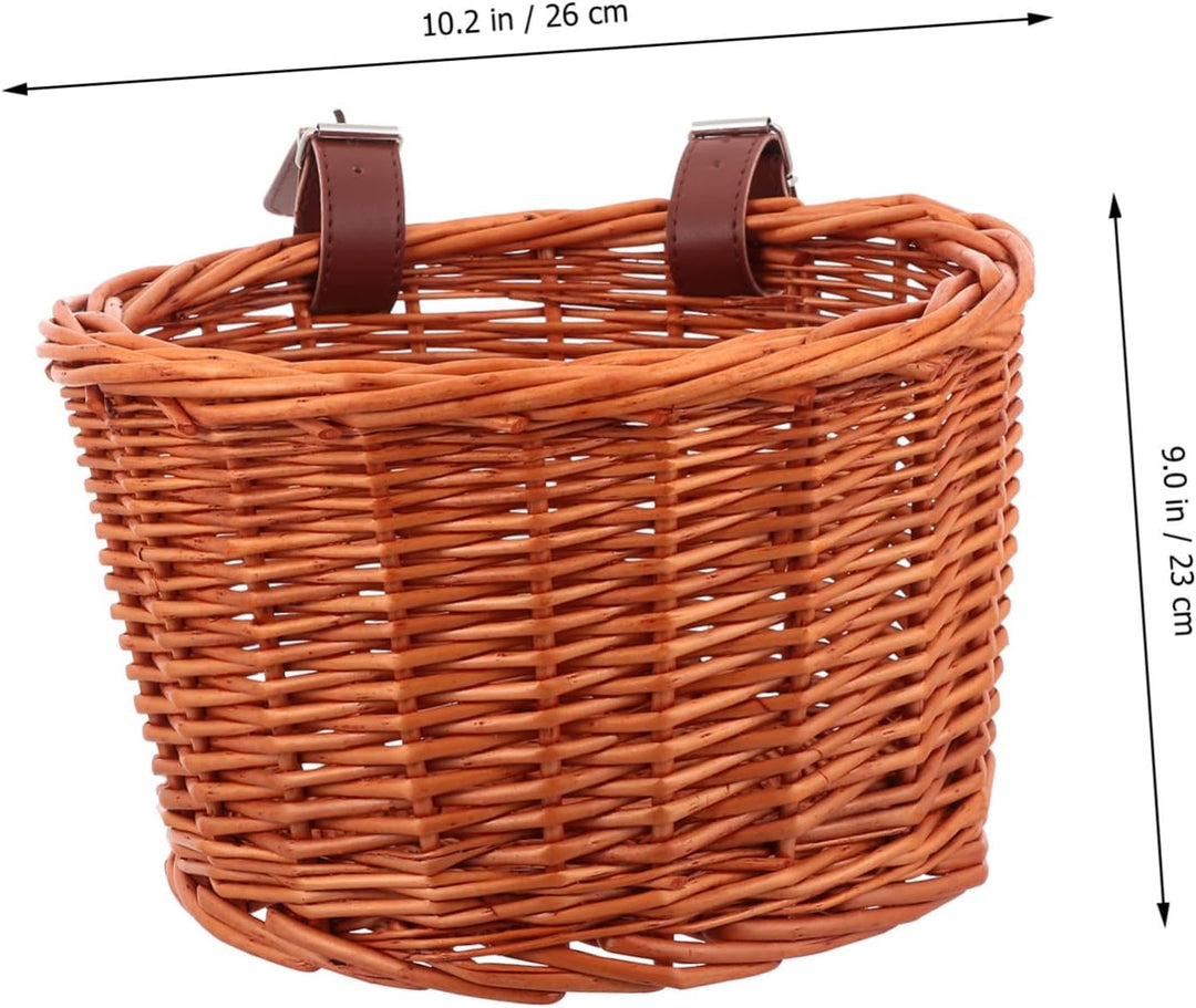 Rattan-fahrradkorb Vorderradgepäckträger Abnehmbar Zur Aufbewahrung