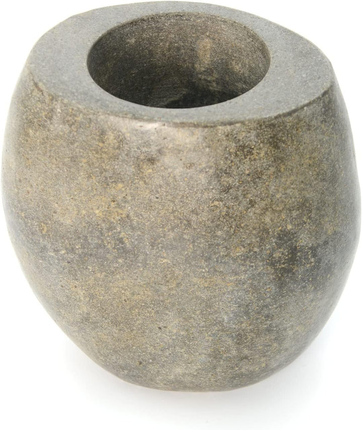 wohnfreuden Naturstein WC-Toiletten-Bürstenhalter 15x20cm poliert Flussstein Toilettenbürste WC-Garn